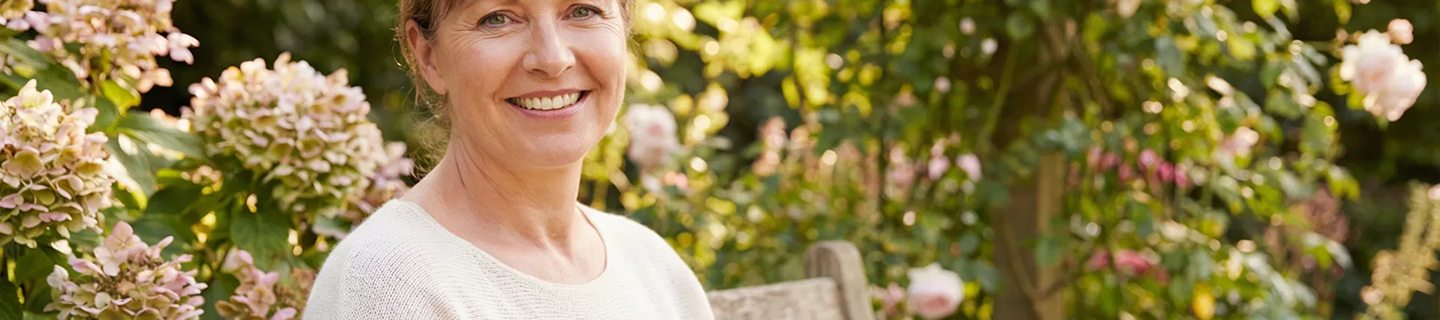 Patient outdoors after successful dry eye treatment